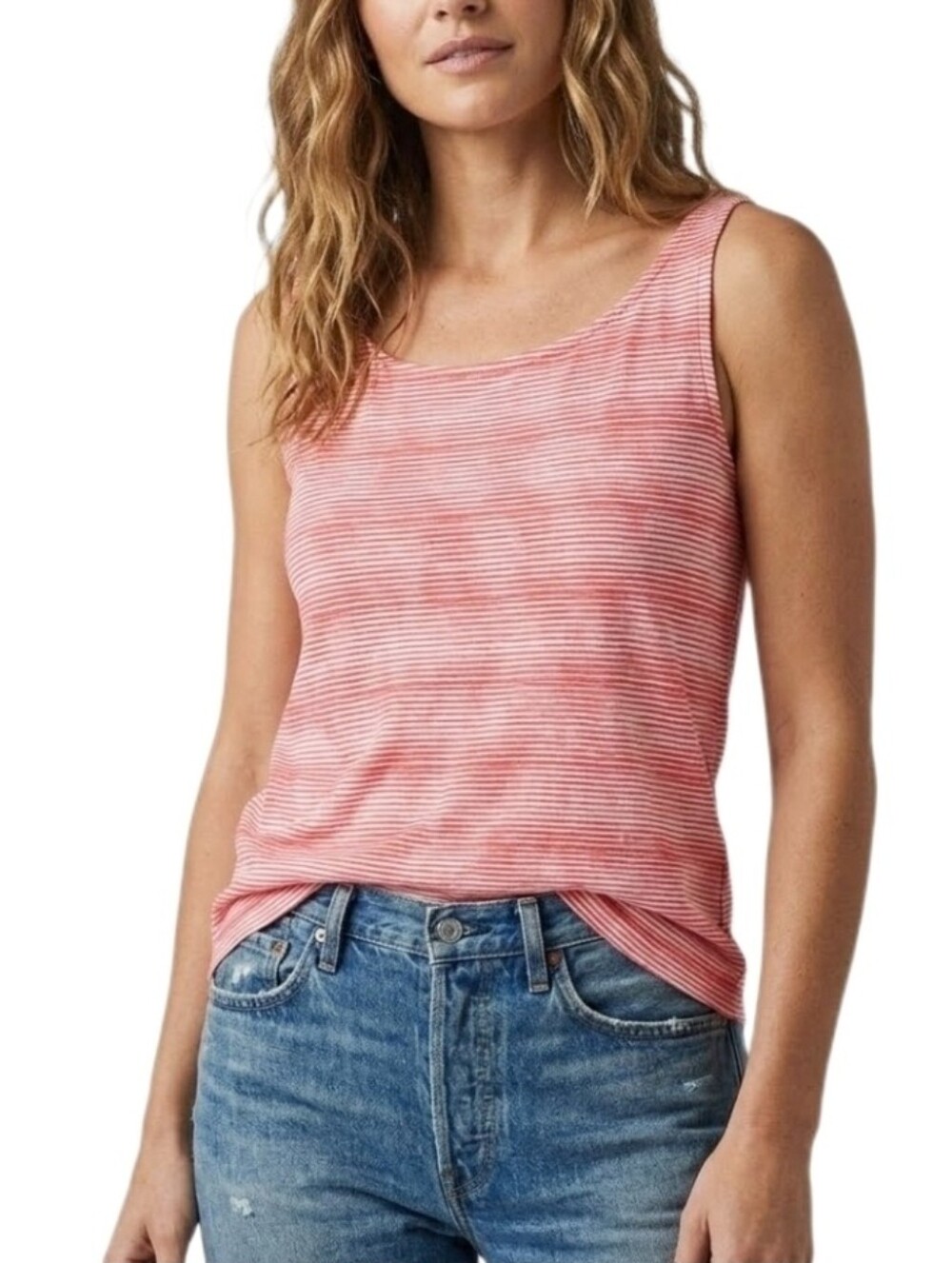 Tory Burch Striped Puma Cotton Tank Top Orange Size XS